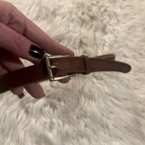 Dark Brown Genuine Leather Seamed Belt
